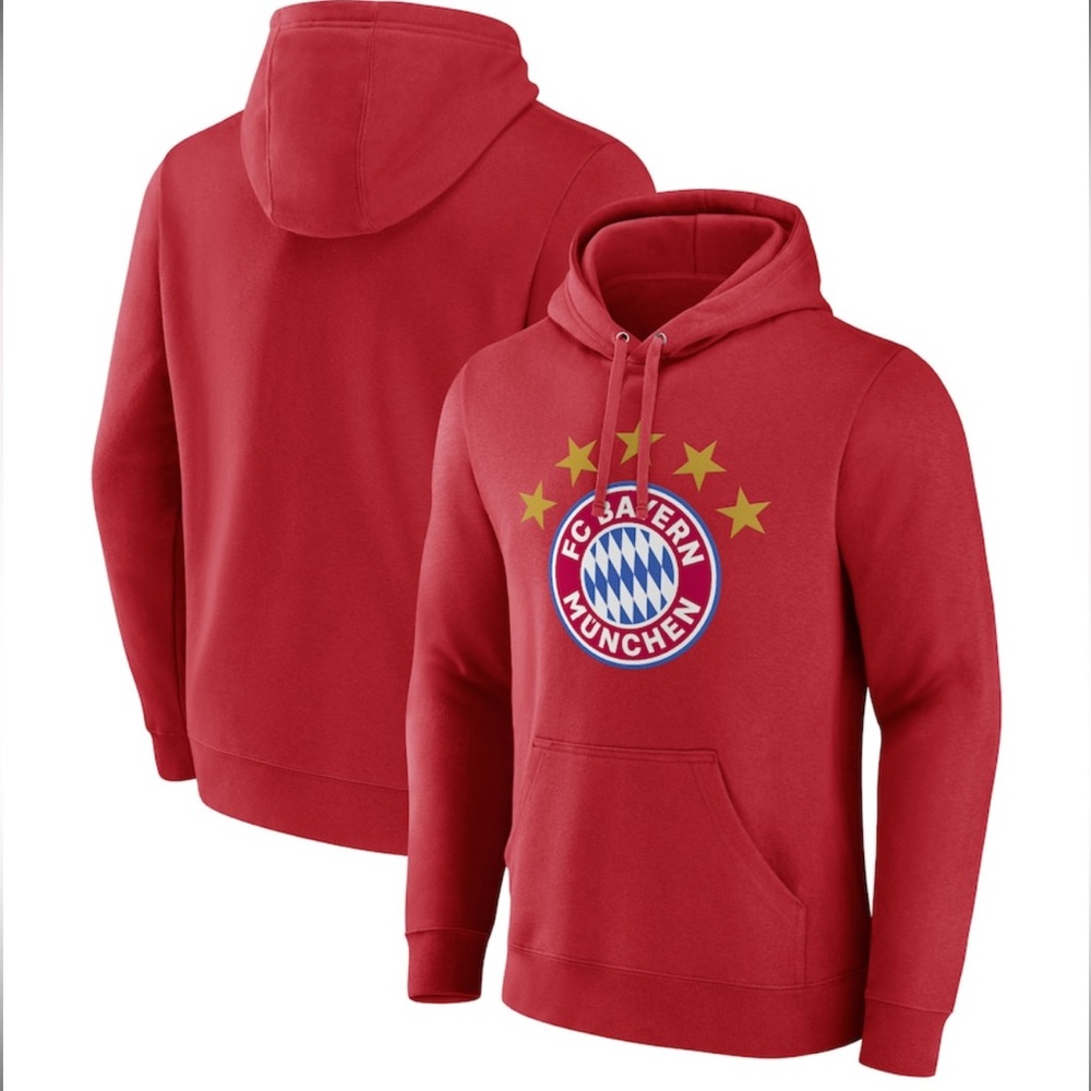 FC Bayern Munich Logo Hoodie Red Size Large
